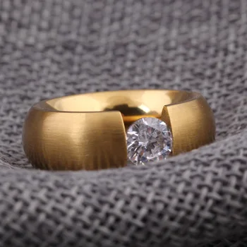 Gold-Farba 316L Nerezovej ocele, Snubné Prstene pre Ženy Muži