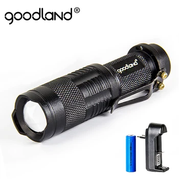 Goodland LED Penlight T6 Camping Black Lanterna 5 Režimov Nastaviteľné Taktická Baterka 18650 Batérie Nabíjateľná LED Baterka