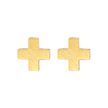Gotický Zlatá Farba Kríž Náušnice Pre Ženy, Mužov, Christian Šperky Minimalistický Nehrdzavejúcej Ocele Stud Vintage Náušnice Orecchini