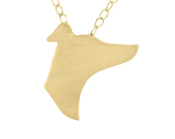 Greyhound náhrdelník, Chrty kúzlo Greyhound šperky Greyhound siluetu - Pokovovanie Silver/gold psa náhrdelník psa šperky darček