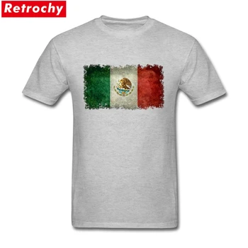 Grunge Mexiko Vlajka Tee Tričko Chlapcov Klasické Krátky Rukáv Priateľ Tee Tričko Big Veľkosť
