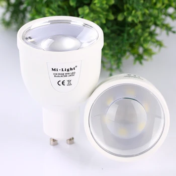 GU10 5W RGBW Lampa 85-265V LED Milight RGB Žiarovka Pozornosti svetlo + Wireless WiFi Diaľkové ovládanie Box Na Party Osvetlenie