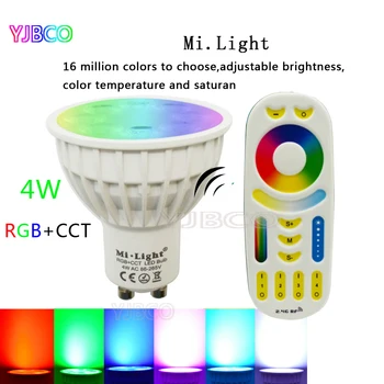 GU10 MiLight 4W LED Žiarovka Stmievateľné LED Lampa Svetlo RGB+Teplá Biela+Biela (RGB+SCS) Spotlight Krytý Obývacia Izba, AC86-265V