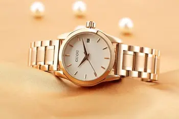 GUOU odolné nerezovej ocele hodinky remienok hodiniek starovekej Európskej minimalistický módne dámske hodinky s kalendárom watc dávanie darov.