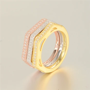 GW Módne Prsteň, Šperky 925 Sterling Silver Ring Zlato Trendy Prstene Pre Ženy CZ Strieborný Prsteň argent 925 RIPY036H20