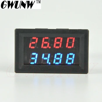 GWUNW BY42A 100V 50A DC Digital 4 Bit Napätie Prúd Meter Duálne Zobrazovanie Červená Modrá Zelená LED