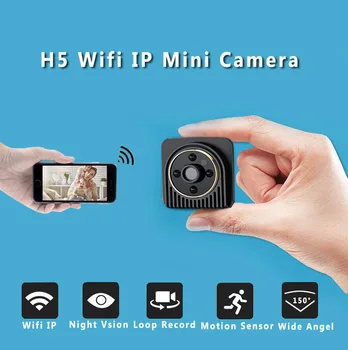 H5 Mini Kamera Wifi IP 720P HD Telo DV Kamera, Bezdrôtové Nočné Videnie Mikro Kamery, Digitálne Video Videokamera Snímač Pohybu Mini Cam