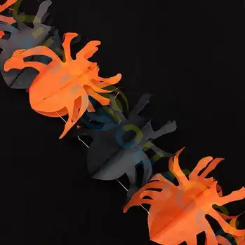 Halloween bar Príslušenstvo strana DIY dekorácie 3D Spider tekvica ghost netopierov papier reťazca Garland banner vytiahnuť kvety Rekvizity