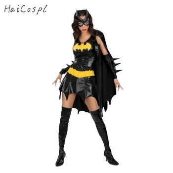 Halloween Batman Kostým pre Dospelých Žien Setin Šaty s Maskou Maska pre Strašidelné Strany Ženský Oblek