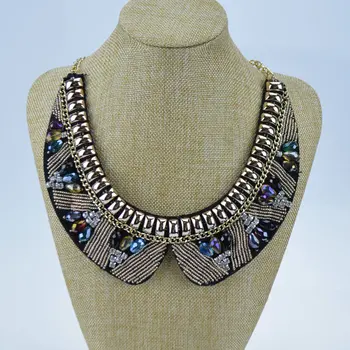 Handmade Módy Bohemia Krátke crystal golier šperky & Zmiešané farby choker náhrdelník & Trendy Ženy vyhlásenie Náhrdelníky