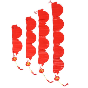 HAOCHU 10 palcový (25 cm) Kolo Čínske Papierové Lucerny String Červená Tkaniva Papierovej Voštiny pre Svadby, Narodeniny, Party Dekor Nový Rok