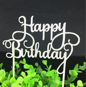 Happy Birthday Cake Vňaťou Vlajky Party Dekor Feliz Stromček Papier Lesk Cupcake Tortu Vňaťou Baby Sprcha Strany Pečenie Dekor Deti