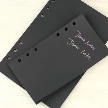 Harphia Notebook A6 A5 Čierna Náplň 40 listov Vnútorné papier 120 g kvality karty stránky Pevný Papier prázdne čierna