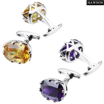 HAWSON Zirkón manžetové Luxusné francúzske manžetové gombíky pre Pánske Tričko Romantický Výročie Svadobný Dar