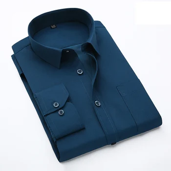 HCXY 2017 vysoko kvalitné klasické obchodné pánske košele s dlhým rukávom Bežné Kancelárske tričko pre mužov plus veľkosť 5xl košeľu