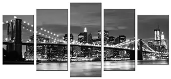 HD tlače 5 panel Hot Predaj Moderné nástenné Maľby New York Brooklyn bridge Domov Dekoratívne Modulárny Obraz Tlač na Plátno