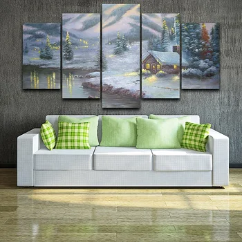 HD Tlačené steny výzdoba Umelecké Plátno Tlačiť Maľba Krajiny Vzor prijímacej miestnosti Zarámované olejomaľba spálňa až dekor AE0007