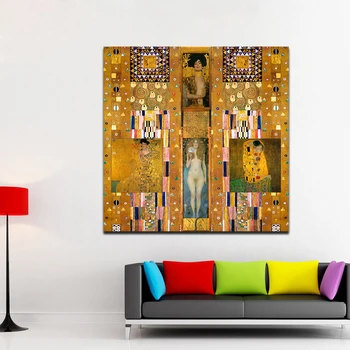 HDARTISAN Moderné olejomaľba Zhromažďuje Gustav Klimt Plátno Umeleckých obrazov na Stenu Pre Obývacia Izba Domova Vytlačené Frameless
