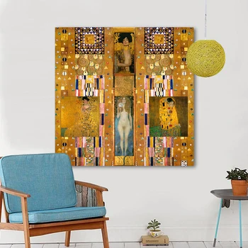 HDARTISAN Moderné olejomaľba Zhromažďuje Gustav Klimt Plátno Umeleckých obrazov na Stenu Pre Obývacia Izba Domova Vytlačené Frameless