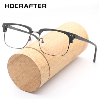HDCRAFTER Vintage Optické Okuliare, Rám Drevo Jasné Okuliare Prírodné Drevené Predpis Krátkozrakosť/Ďalekozrakosť Okuliare Rámy