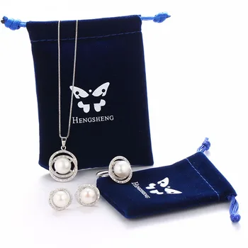 HENGSHENG Luxusné Šperky Set Prírodné Perly Šperky, Svadobné Svadobné Šperky Sada 3 Farieb Náhrdelníky Náušnice a Prsteň