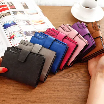 Hengsheng značky Solid ženy nubuk kožené peňaženky s mince vrecku veľkú kapacitu dámy kabelku držiteľov karty 7 farieb pre ženy
