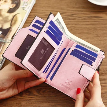 Hengsheng značky Solid ženy nubuk kožené peňaženky s mince vrecku veľkú kapacitu dámy kabelku držiteľov karty 7 farieb pre ženy