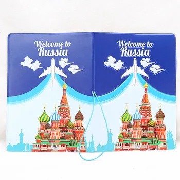 HEQUN Rusko Štýl PVC Cartoon Pas Kryt 3D Emboss Cestovné Ženy Držiteľa Pasu Autor Dokumentu Organizátor Pas Prípade