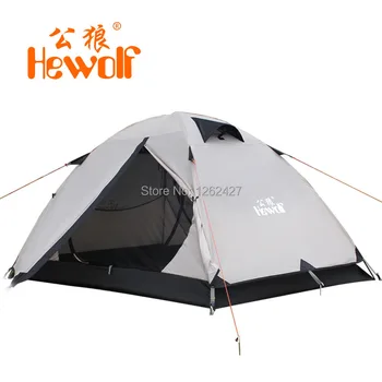Hewolf nový štýl vysoko kvalitného hliníka rod double layer 2 osoby nepremokavé ultralight camping stan