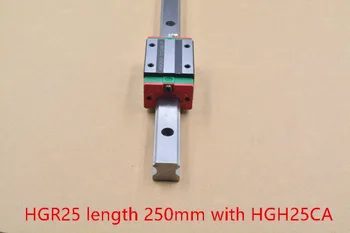 HG lineárne sprievodca HGR25 šírka 23 mm dĺžka 250 mm s HGH25CA lineárne sprievodca krytu koľajnice pre cnc xyz osi HGH25CA1R250 1pcs