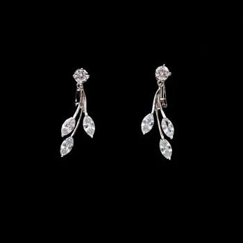 HIBRIDE Elegantné Leaf Design Cubic Zirconia Prívesok Dubaj Šperky Set Ženy, Svadobný Náhrdelník Náušnice Pre prijímanie Darov N-243
