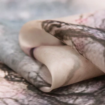 High-end digitálne maľovanie moruša hodváb prírodné organza satin luxusný látka na šaty tissu au meter DIY lacných čínskych textílií