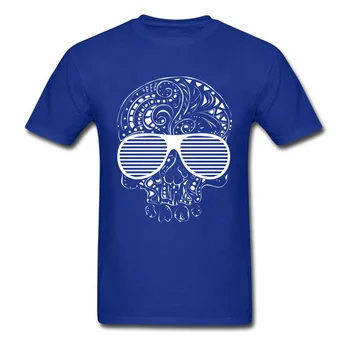 Hip Hop, Rock Lebky Pánske Jesenné Topy T Shirt Zábavné Dizajn Lumbálna Lebka S Okuliare Tričko Black 3D Smrti Lebky Tričko