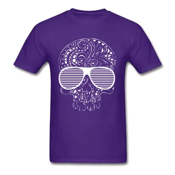 Hip Hop, Rock Lebky Pánske Jesenné Topy T Shirt Zábavné Dizajn Lumbálna Lebka S Okuliare Tričko Black 3D Smrti Lebky Tričko