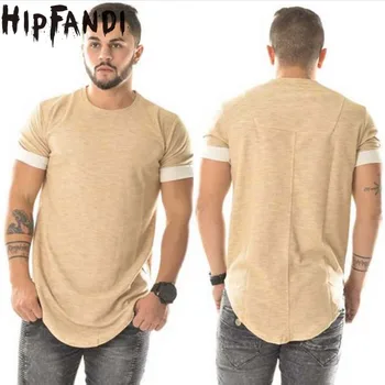 HIPFANDI Fashion tričko homme Mens T košele Hip Hop Swag T shirt Streetwear značky-Oblečenie marhuľový Mužov tuhé T-shirt Hip Hop