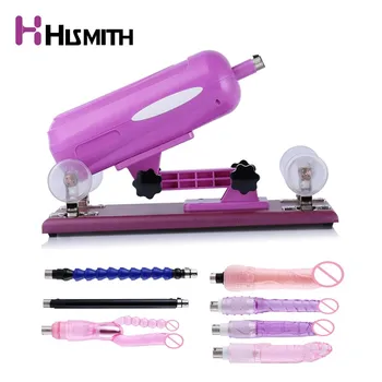 Hismith Upgrade Sex Stroj pre ženy s 7 rôznych zdarma príloh, Rýchlosť Nastaviteľný Uhol Fialová Farba EÚ, UK, USA, AU plug