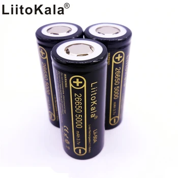 HK LiitoKala lii-50A 26650 5000mah lítiová batéria 3,7 V 5000mAh 26650 nabíjateľná batéria 26650-50A vhodné pre flashligh NOVÉ
