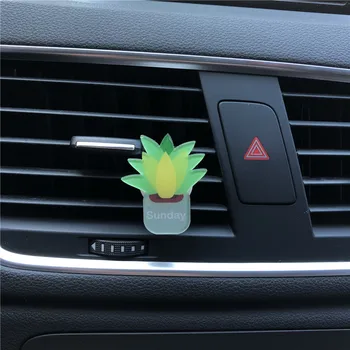 Hmlisté krásy Cartoon akryl kaktus Črepníkové auto parfum Interiér, klimatizácia vetracie otvory parfum dekorácie Osviežovač Vzduchu