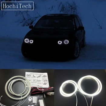 HochiTech Ultra svetlé biela SMD LED angel eyes 12V halo krúžkov denných prevádzkových svetla DRL pre Volkswagen VW golf 4 1998-2004