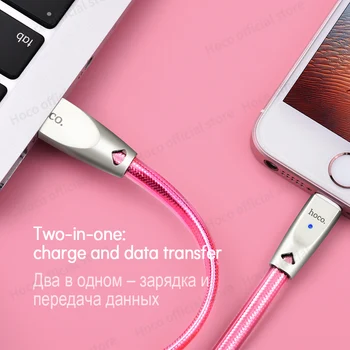 HOCO Pôvodné Zliatiny Zinku Jelly Pletené Nabíjací Kábel pre Apple Lightning na USB Kovové Nabíjačku Synchronizovať Údaje pre iPhone, iPad, iPod