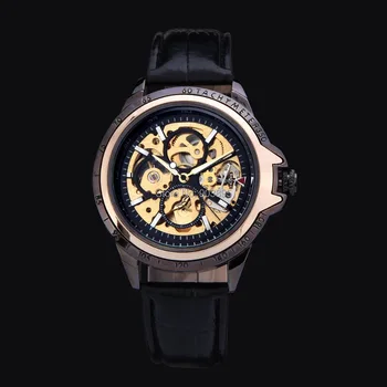 Hodinky mužov luxusné módne značky bežné kostra náramkové hodinky automatické vietor mechanické hodinky kožený remienok relogio masculino