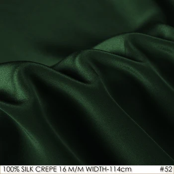 HODVÁBNY KREP DE CHINE 114 cm šírka 16momme/ Pure Moruša Hodvábne Matnej Farby Žien Večerné Šaty Textílie Tmavo Zelená Č. 52