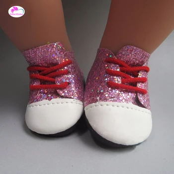 Hodí 43 cm Zapf bábiky baby born lesklé Ružové tenisky, topánky Bábika príslušenstvo Detí Vianočný darček