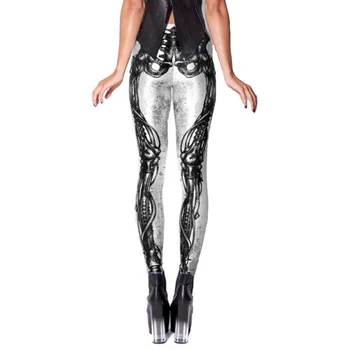 Holennej Kosti Vytlačené Halloween Leginy Plus Veľkosť Skeletu Ženy New Black 3D Legíny Digitálna Tlač Leggins Mlieko Vintage K140