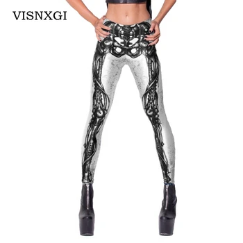Holennej Kosti Vytlačené Halloween Leginy Plus Veľkosť Skeletu Ženy New Black 3D Legíny Digitálna Tlač Leggins Mlieko Vintage K140