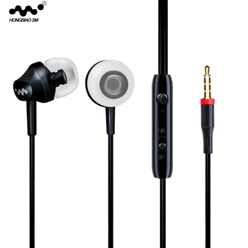 HONGBIAO SM M8 Ťažké Basy V Uchu Slúchadlá Music Headset s Mikrofónom Qulity Slúchadlá fone de ouvido pre iPhone, Samsung, Sony, HTC Mp3 PC
