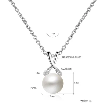 Hongye 2018 Hot Predaj Sladkovodných White Pearl 925 Sterling Silver Náhrdelník&Stud Náušnice Šperky Sady pre Ženy, Dievča na Darčeky