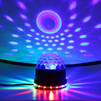Horsten Mini 15W 48 Led Rotujúce Disco Magic Ball Osvetlenie Zmena Farieb RGB, Zvukový Actived Svetlá Pre Party Disco Club DJ Show