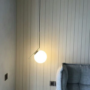 Horsten Nordic Štýl Prívesok Svetlo sklenenú Guľu Tienidlo Moderné LED Prívesok Lampy, Jedáleň, Spálňa Závesné Svietidlá