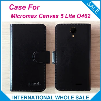 Horúce! 2017 Micromax Plátno 5 Lite Q462 Prípade, 6 Farieb Vysokej kvality Full Flip Prispôsobiť Exkluzívne Kožené vonkajší Telefón Taška Sledovania